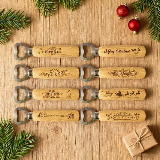 4-Piece Wooden Beer Bottle Opener Set | Christmas Gift Wooden Bottle Opener Peaceful Pleasures Health and Wellness