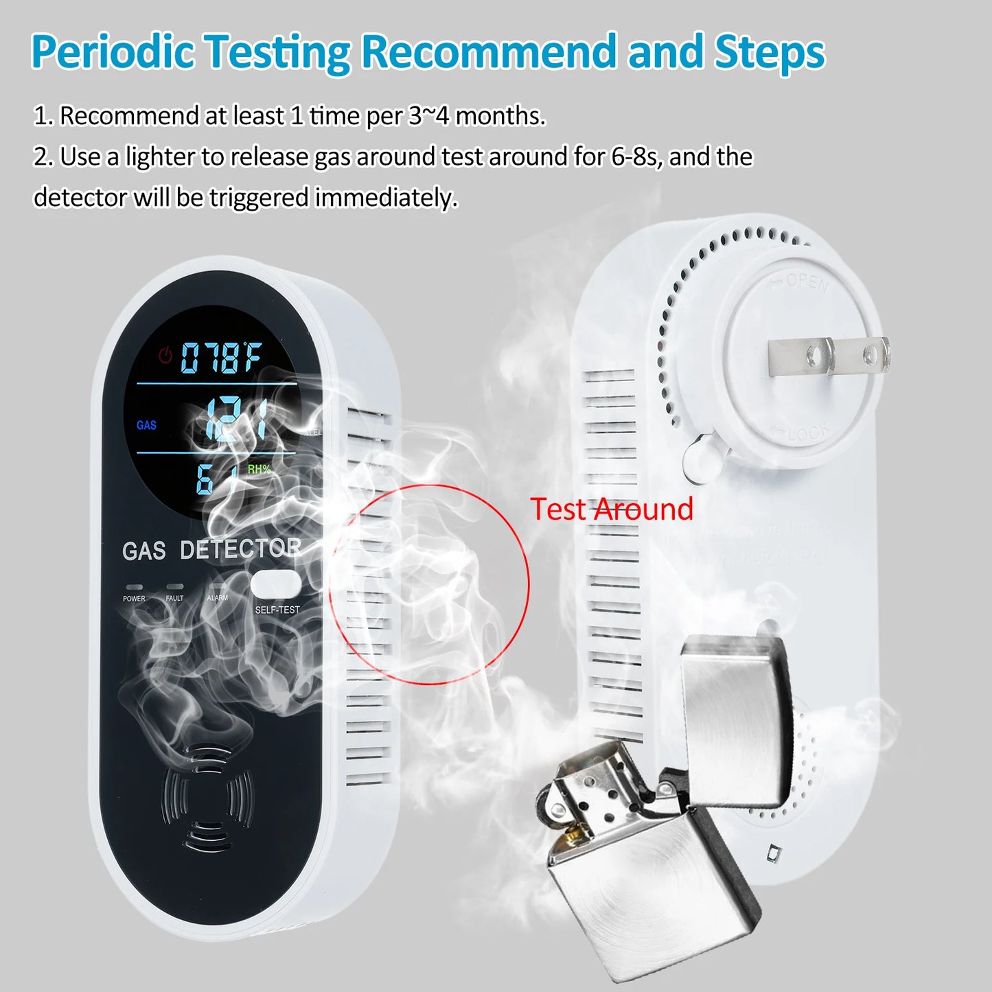 Natural Gas Detector 3 in 1 Plug-in Propane Gas Detector for Home & RV Gas Leak Detector for LNG LPG Methane Peaceful Pleasures Health and Wellness