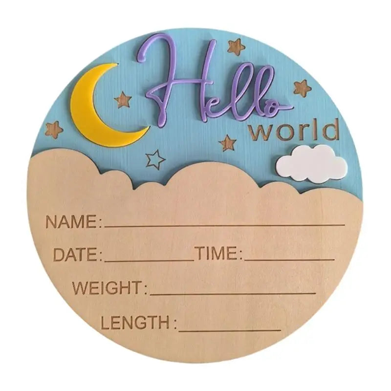Moon Baby Birth Announcement Sign | Newborn Photo Prop