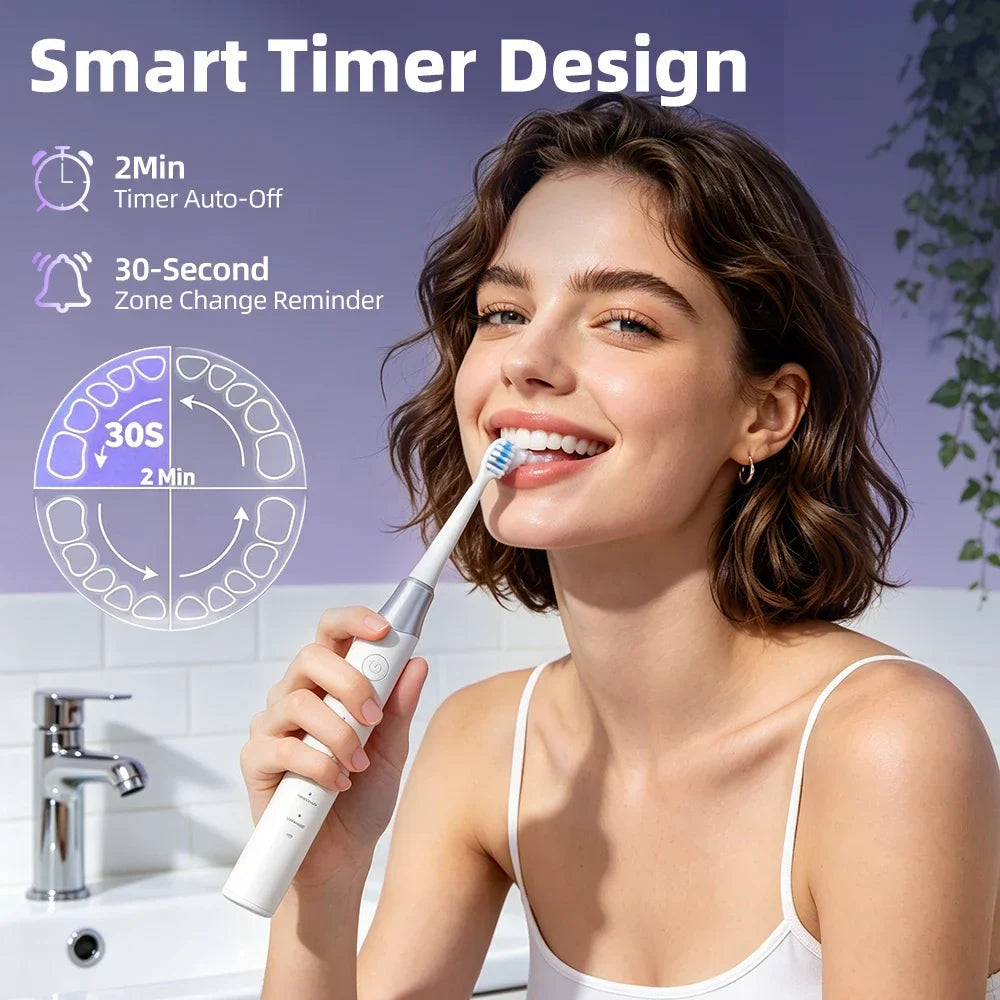 AFDEAL Sonic Electric Toothbrush – 5 Modes, IPX7, 4 Heads