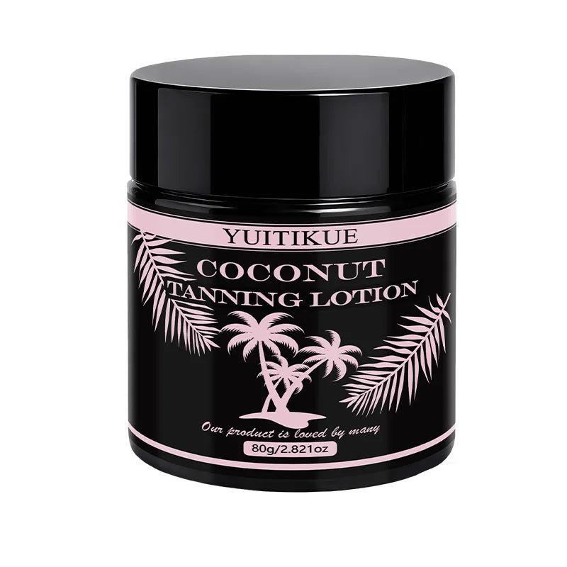 Yuitikue Coconut Tanning Lotion, 80g Natural Coconut Tanning Cream for Face & Body, Moisturizing Sunless Tanner Peaceful Pleasures Health and Wellness 1pc 80g