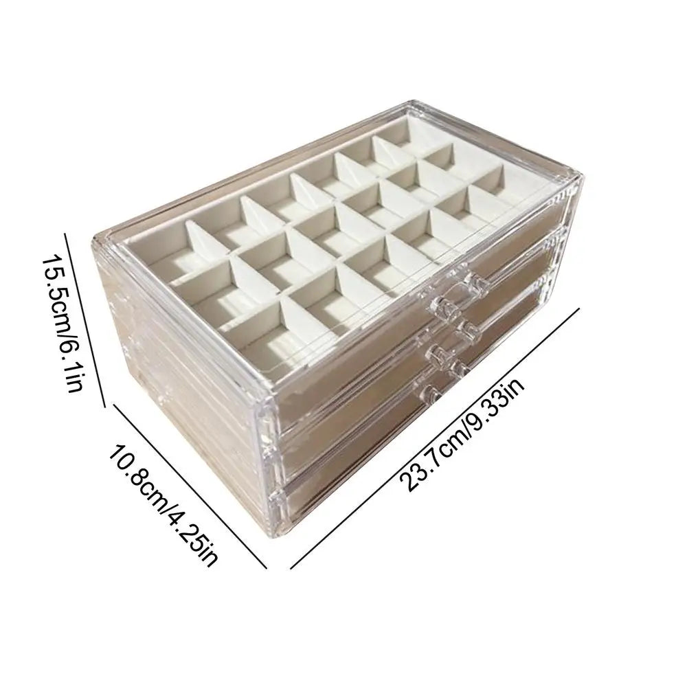 54 Grids Rock Display Case Crystal Gemstone Collection Shelf with Clear Lid Acrylic Organizer for Fossils Minerals Specimens Peaceful Pleasures Health and Wellness Beige