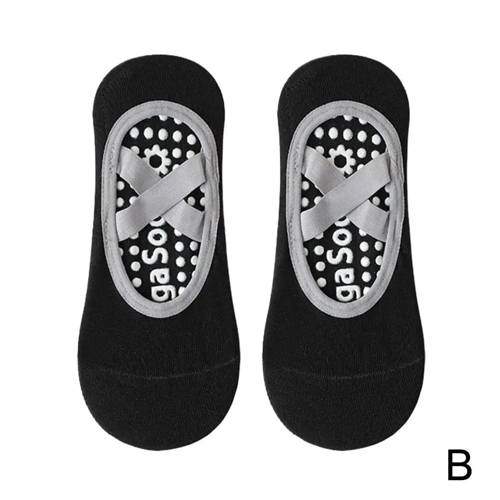 Anti-Slip Yoga Socks for Women - Breathable Backless Grip Socks for Ballet, Pilates, Barre & Dance Non-Skid Sports Socks Peaceful Pleasures Health and Wellness B