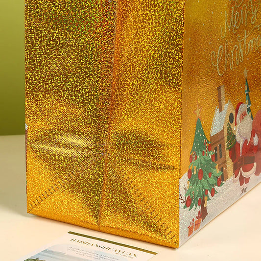 Christmas Non-Woven Tote Gift Bag | Santa & Xmas Tree Holiday Gift Bag Oasis Select