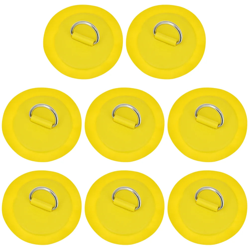 Inflatable Boat D-Ring Patch Stainless Steel PVC Pad Buckle For Kayak Raft Canoe Paddle Board SUP Surfboard Replacement Part Peaceful Pleasures Health and Wellness Yellow 8PCS