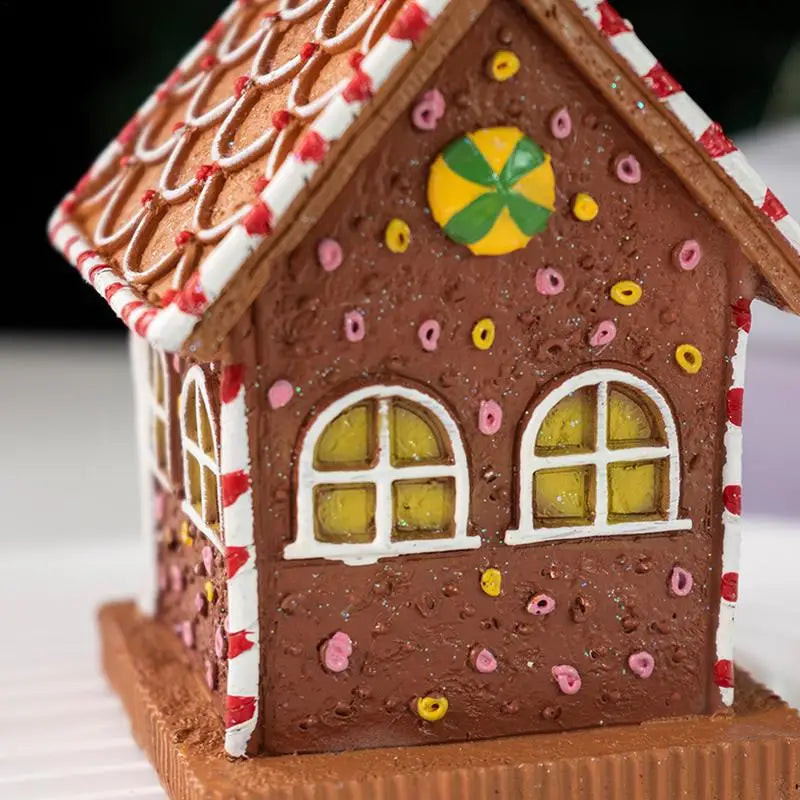 LED Resin Gingerbread House | Christmas Village Tabletop Decor