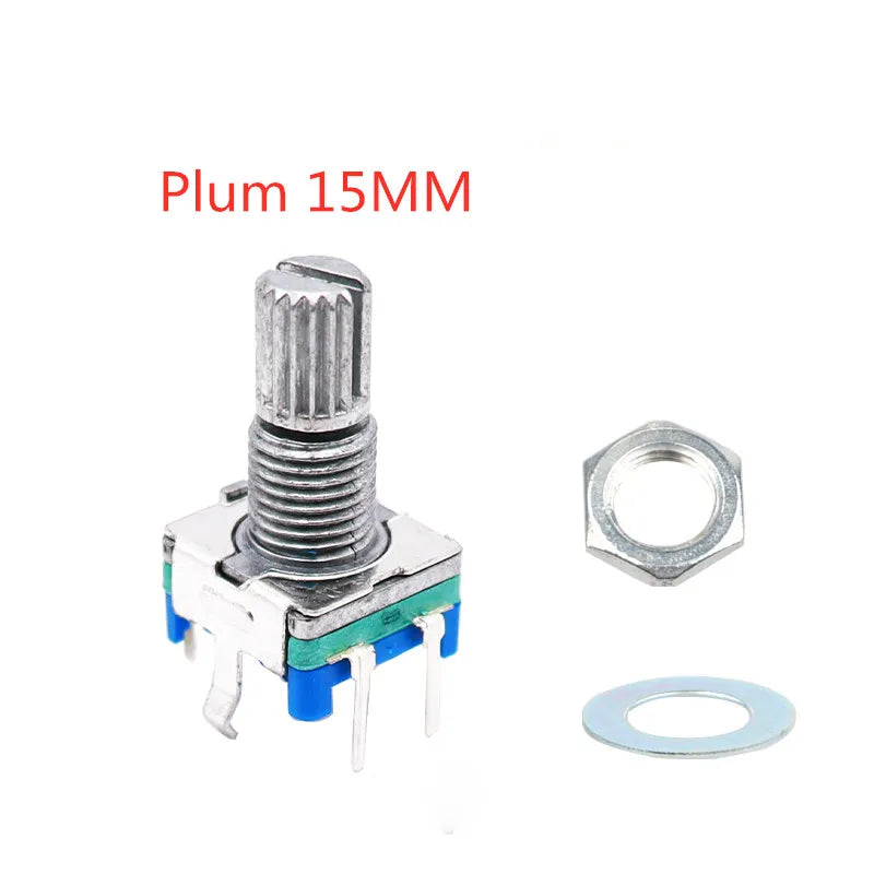 5PCS/Lot Ec11 Rotary Encoder Switch 15/20mm Plum Blossom Handle Half Shaft 20 Bit Pulse Digital Signal Potentiometer Peaceful Pleasures Health and Wellness 15mm Plum handle