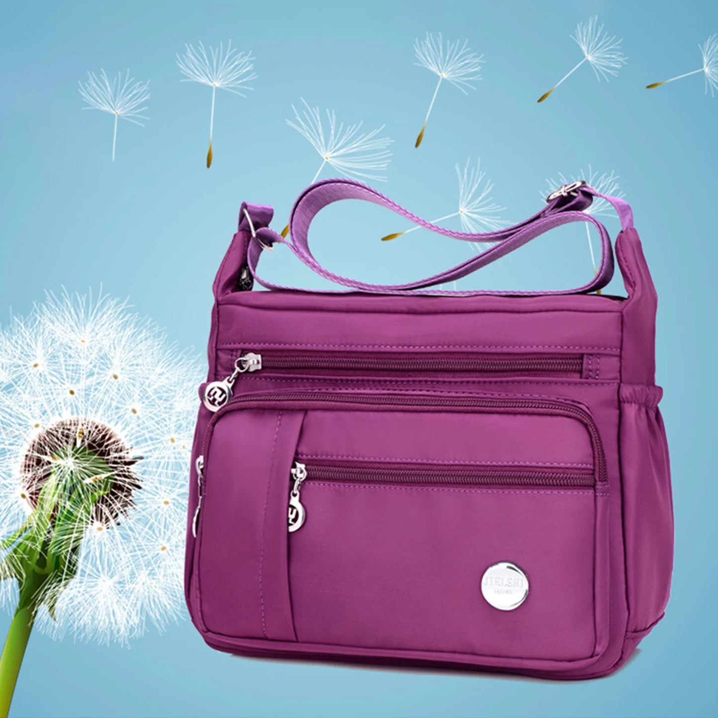 Women's Classic Crossbody bag with Smooth Zipper Bag for Going Out Shopping Peaceful Pleasures Health and Wellness
