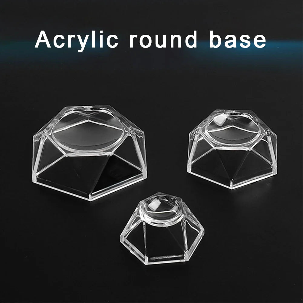 Acrylic Hexagon Crystal Ball Display Stand – S/M/L Sphere Base