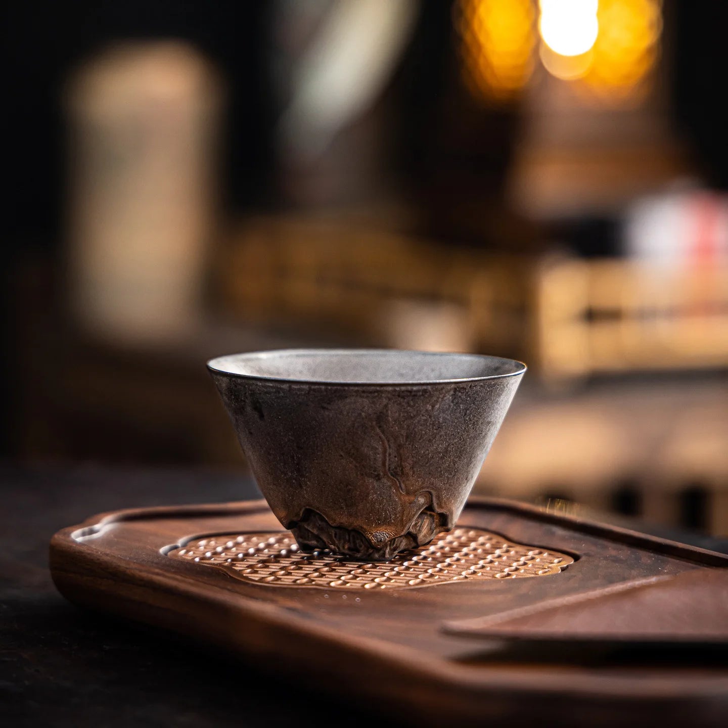 Gilt Rust Glaze Ceramic Tea Cup | New Chinese Master Cup Ceramic Tea Cup Peaceful Pleasures Health and Wellness <200ml Champagne