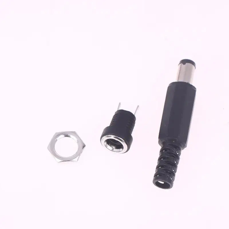 5Pairs DC12V 5.5 X 2.1mm Plastic Male Plugs DC Power Socket Female Jack Screw Nut Panel Mount Connector Peaceful Pleasures Health and Wellness