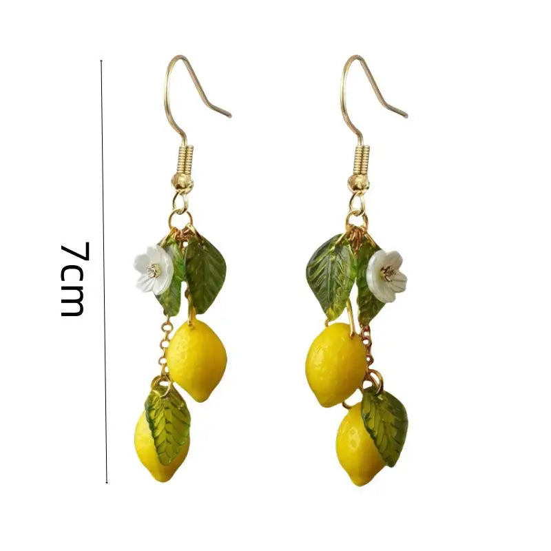 Bohemian Lemon Tassel Drop Earrings | Summer Beach Jewelry