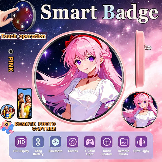 Electronic Display Badge Bar Bluetooth Smart Cyber Badge 1.85 Inch Hd Touch Screen Images, Gifs Text Short Videos Display Peaceful Pleasures Health and Wellness