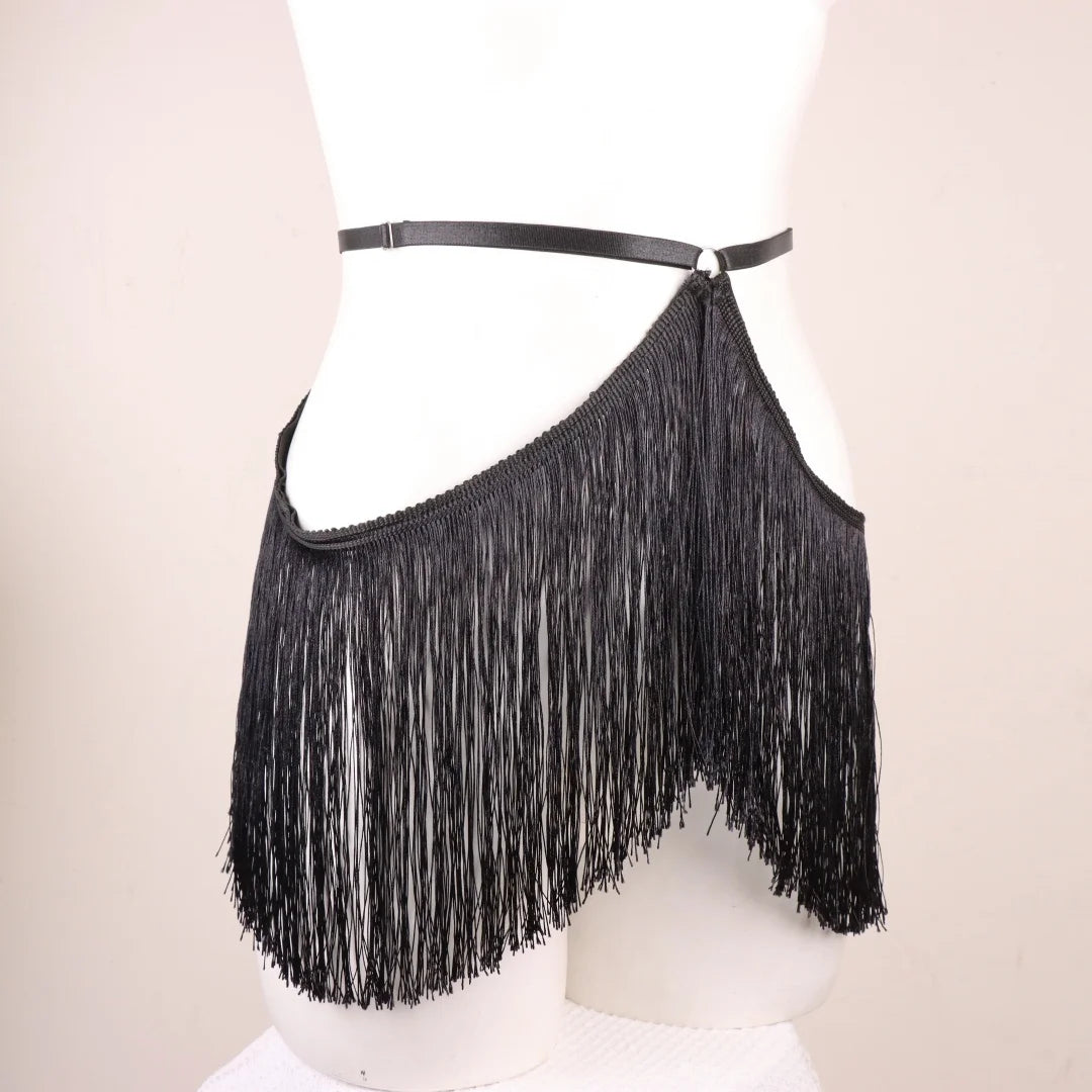 Women's Elastic Tassel Belt Party Dress Halloween Dance Costume Sexy