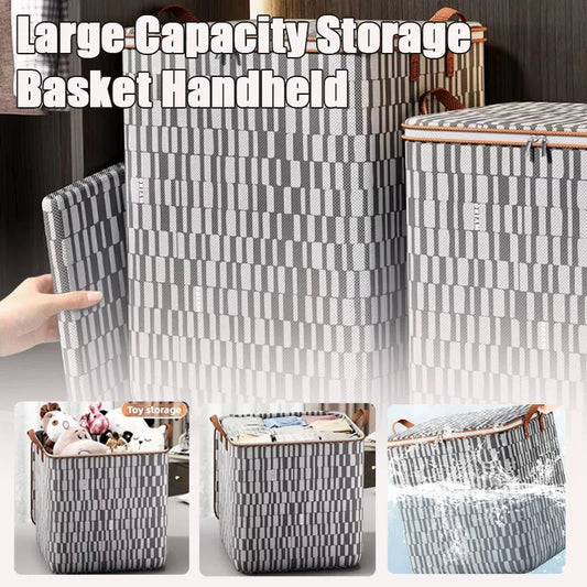 Large Capacity Foldable Storage Basket with Handle | Non-Woven