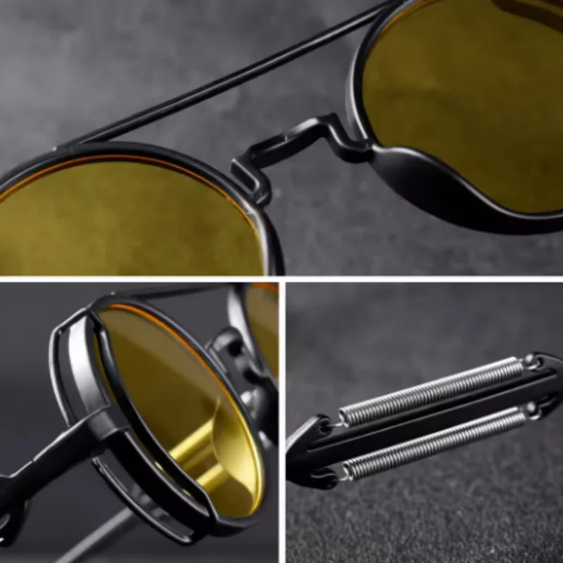 High Quality Gothic Steampunk Sunglasses Polarized Men Women Vintage Round Metal Frame Sun Glasses Peaceful Pleasures Health and Wellness