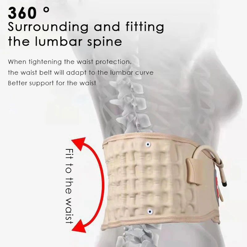 Inflatable Waist Brace Waist Fixed Belt Traction Belt Suitable for Male and Female Adult Lumbar Spine Air Traction Device Peaceful Pleasures Health and Wellness