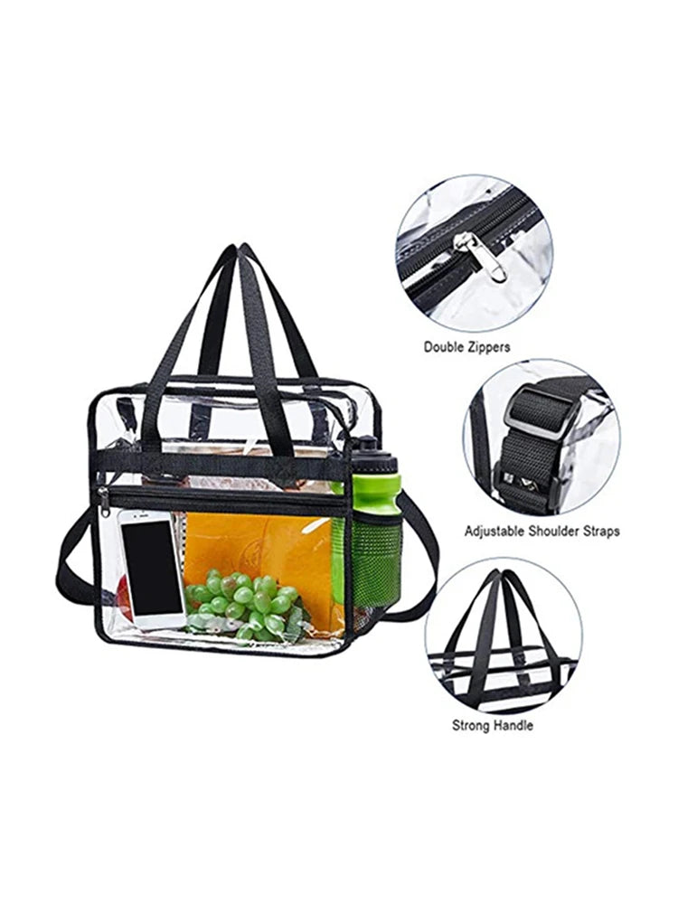 PVC Clear Waterproof Wash Bag Large Capacity Travel Shopping Storage Tote Clutch Peaceful Pleasures Health and Wellness