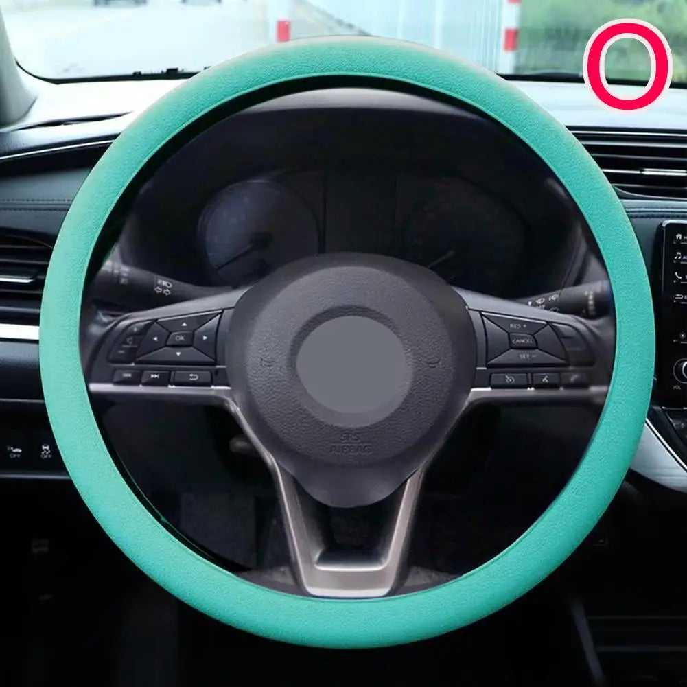 Anti-skid Silicone Auto Steering Wheel Cover With Elastic Stretch To Enhance Internal Design And Comfortable Grip Access Peaceful Pleasures Health and Wellness O