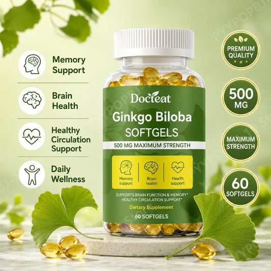 Ginkgo Biloba Extract 500mg Cognitive Wellness | 60 Softgels Herbal Supplement Peaceful Pleasures Health and Wellness