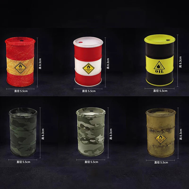 Iron Mini Oil Drum Model Chemistry Car Storage Box Desktop Decoration