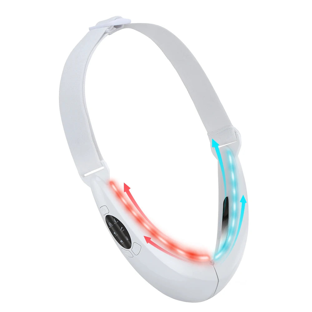 Dual Light Microcurrent Facial Massager Home Face Sculpting Lifting Tightening Skin Care Beauty Double Chin Reduce V Line Peaceful Pleasures Health and Wellness WHITE