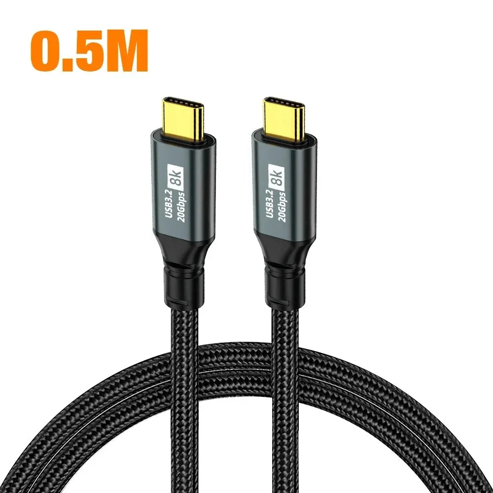 USB 3.2 20Gbps USB-C Cable PD 100W 8K 60Hz – 3m