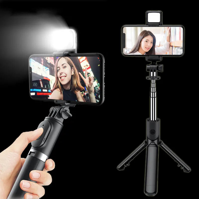 With Fill Light 360-Degree Rotation Wireless Bluetooth Selfie Stick Remote Shutter Tripod For iphone xiaomi huawei Phone Holder Peaceful Pleasures Health and Wellness