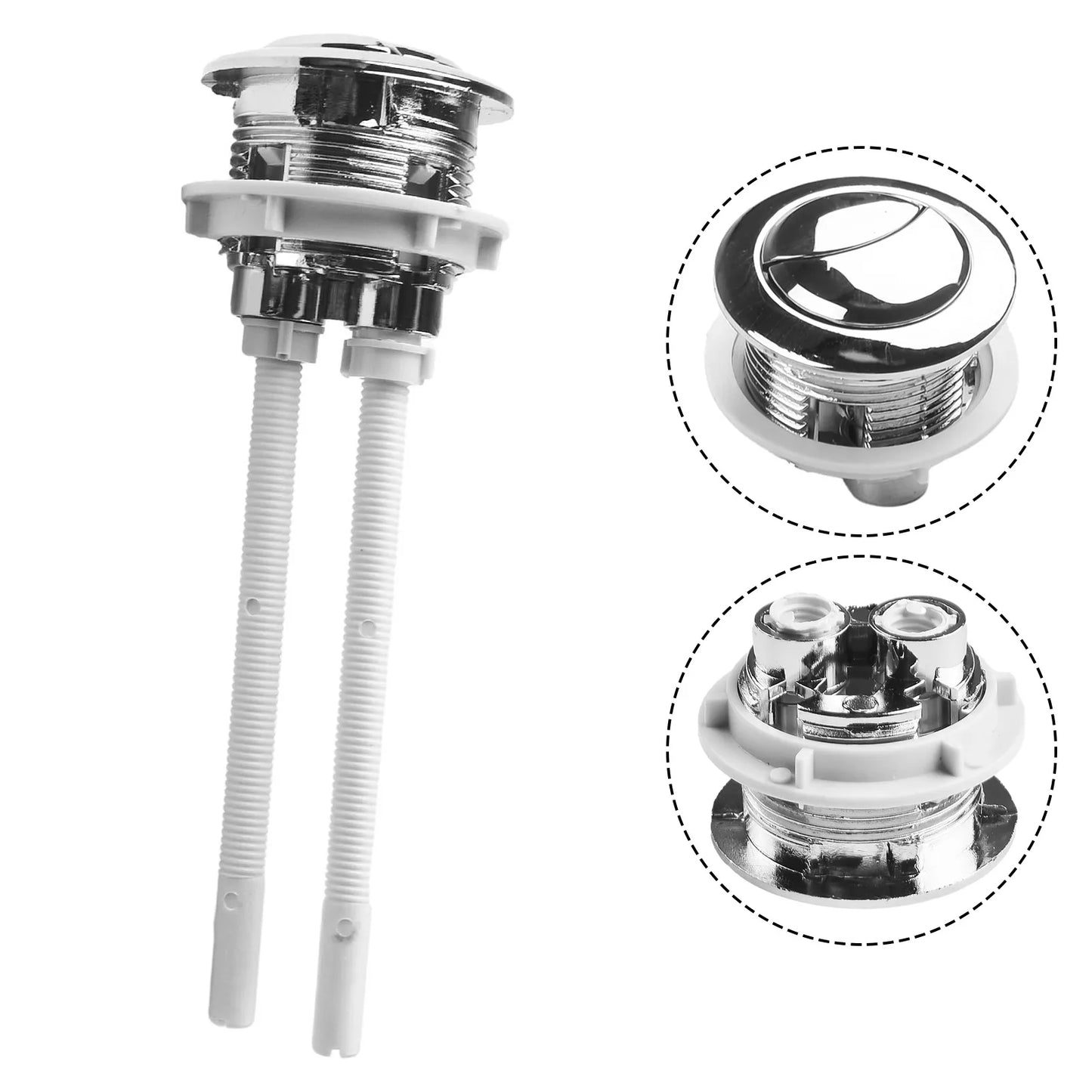 Dual Flush Toilet Tank Round Valve Push Button Water Saving Cistern