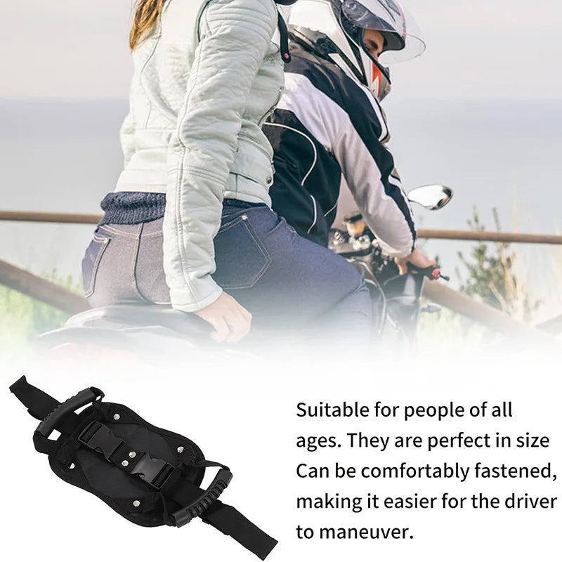 Motorcycle Handrail Motorcycle Rear Seat Passenger Safety Grip Frame Electric Vehicle Rear Seat Waist-buckling Safety Handrail Peaceful Pleasures Health and Wellness