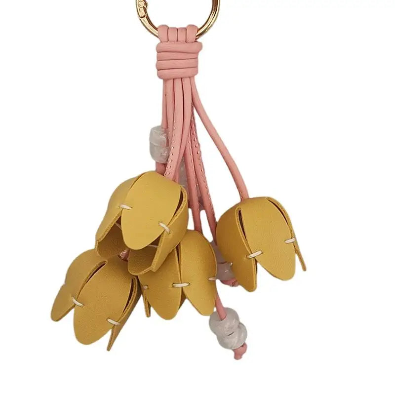 Tulip Flower Bag Charm – Floral Pendant for Handbag & Keychain