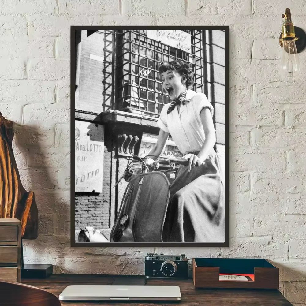 Audrey Hepburn HD Wall Poster – Waterproof PVC Sticky Decor Wall Art Poster Peaceful Pleasures Health and Wellness z15 15X20cmNoframe