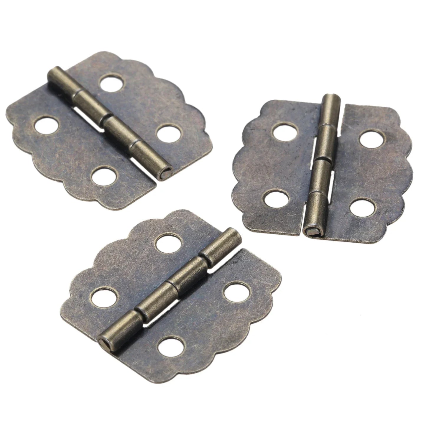 4-Pack Antique Bronze Mini Hinges – Cabinet, Jewelry Box & Dollhouse