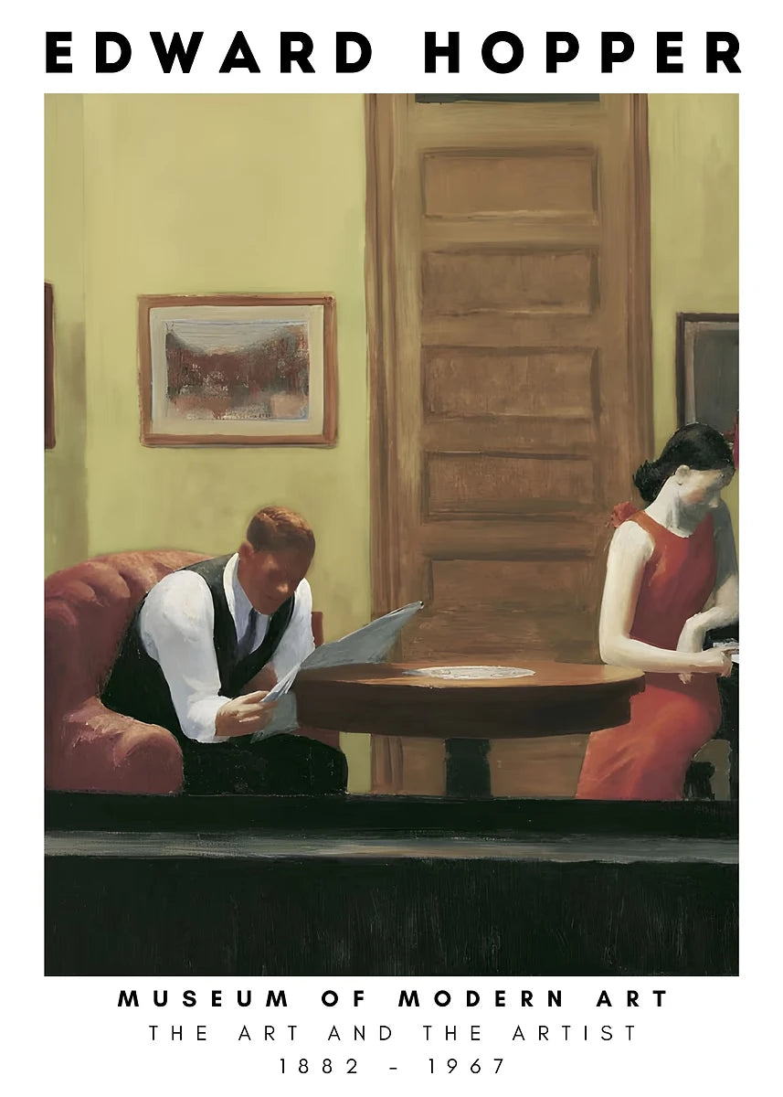 Edward Hopper Museum Exhibition Abstract Posters and Prints Canvas Painting Wall Art Picture for Living Room Home Decor Cuadros Peaceful Pleasures Health and Wellness DM89-5 50x70cm Unframed