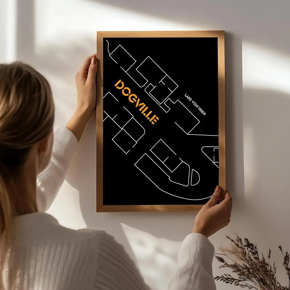 Dogville Movie Poster HD Self-Adhesive Waterproof Wall Art Movie Wall Poster Peaceful Pleasures Health and Wellness White3 15X20cmNoframe