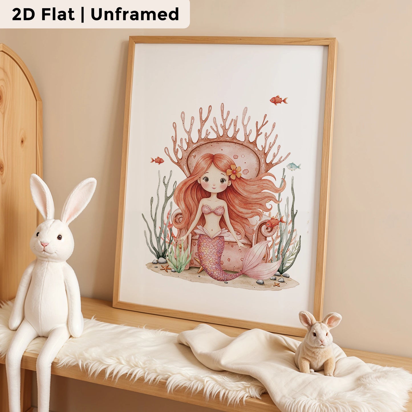 3-Piece Jellyfish Mermaid Canvas Wall Art | Kids Room Decor