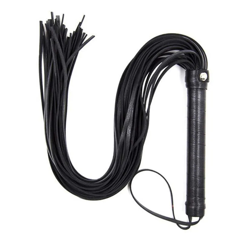 1PC PU Leather Horsewhip Riding Sports Equipment Anti-Slippery Handle Black Horse Whip Riding Horse Supplies Peaceful Pleasures Health and Wellness Black