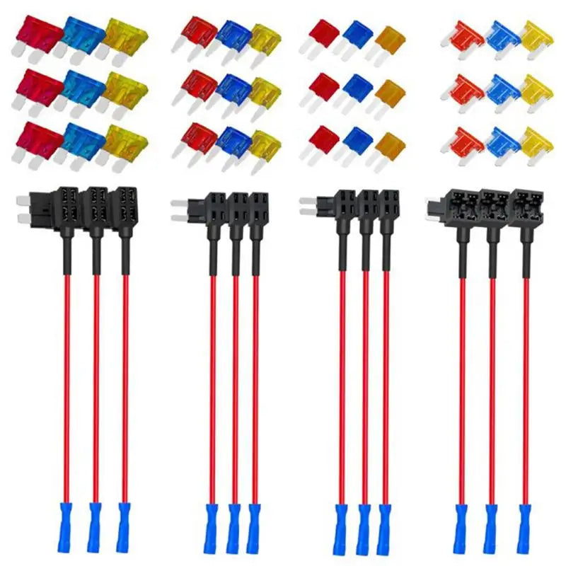 New 2PCS 12V Fuse Holder Add-a-circuit TAP Adapter Micro2 Mini Small Standard ATM Auto Fuse With Peaceful Pleasures Health and Wellness