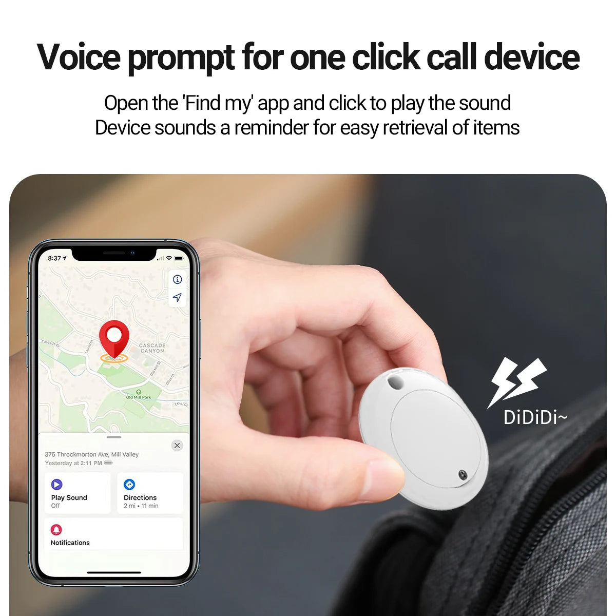 Mini GPS Tracker | Apple Find My, 100dB Alert, Waterproof