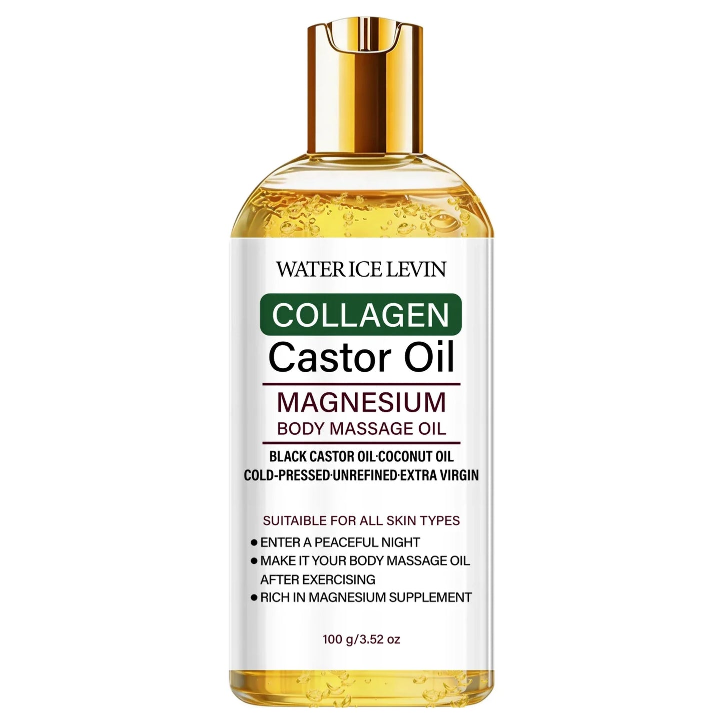 Cold-Pressed Castor Oil Massage Oil – Collagen & Magnesium