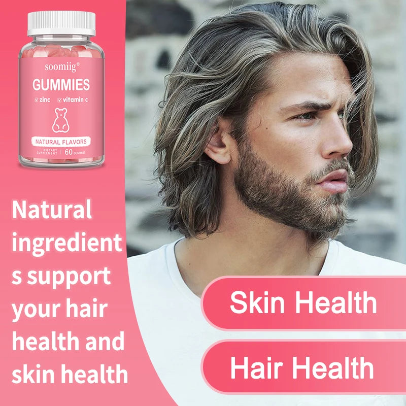 Vitamin C + Zinc Gummies | Immune, Skin & Hair Support – 60ct