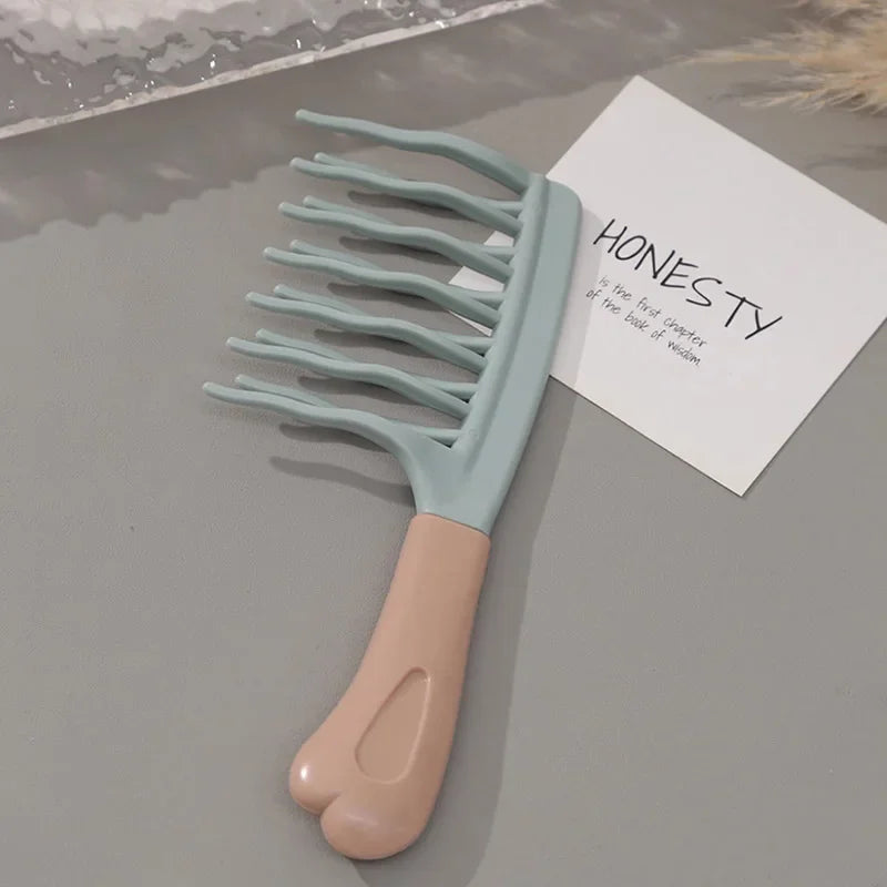 Dual Wide-Tooth Comb for Curly, Long & Voluminous Hair Wide-Tooth Hair Comb Peaceful Pleasures Health and Wellness green