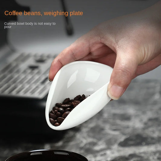 Coffee bean dish weighing bean dish ceramic measuring cup Coffee & Tea Accessory Dosing Scoop And Cup Ceramic Coffee Dosing Tray Peaceful Pleasures Health and Wellness