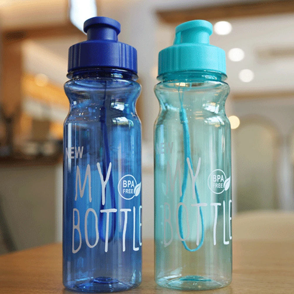 550ml Plastic Water Bottle Portable Sports Cup With Anti Drop Rope Outdoor Water Container Color Transparent Pet Flip Cover Peaceful Pleasures Health and Wellness