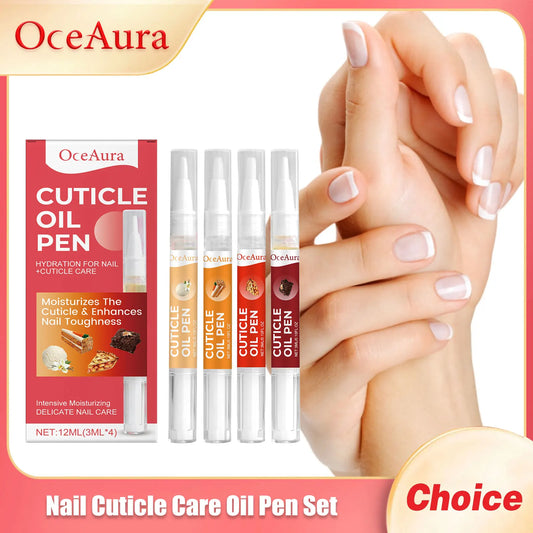 OceAura Nail Cuticle Oil Pen Set – 4-Piece Nourishing Kit Nail Cuticle Oil Pen Oasis Select
