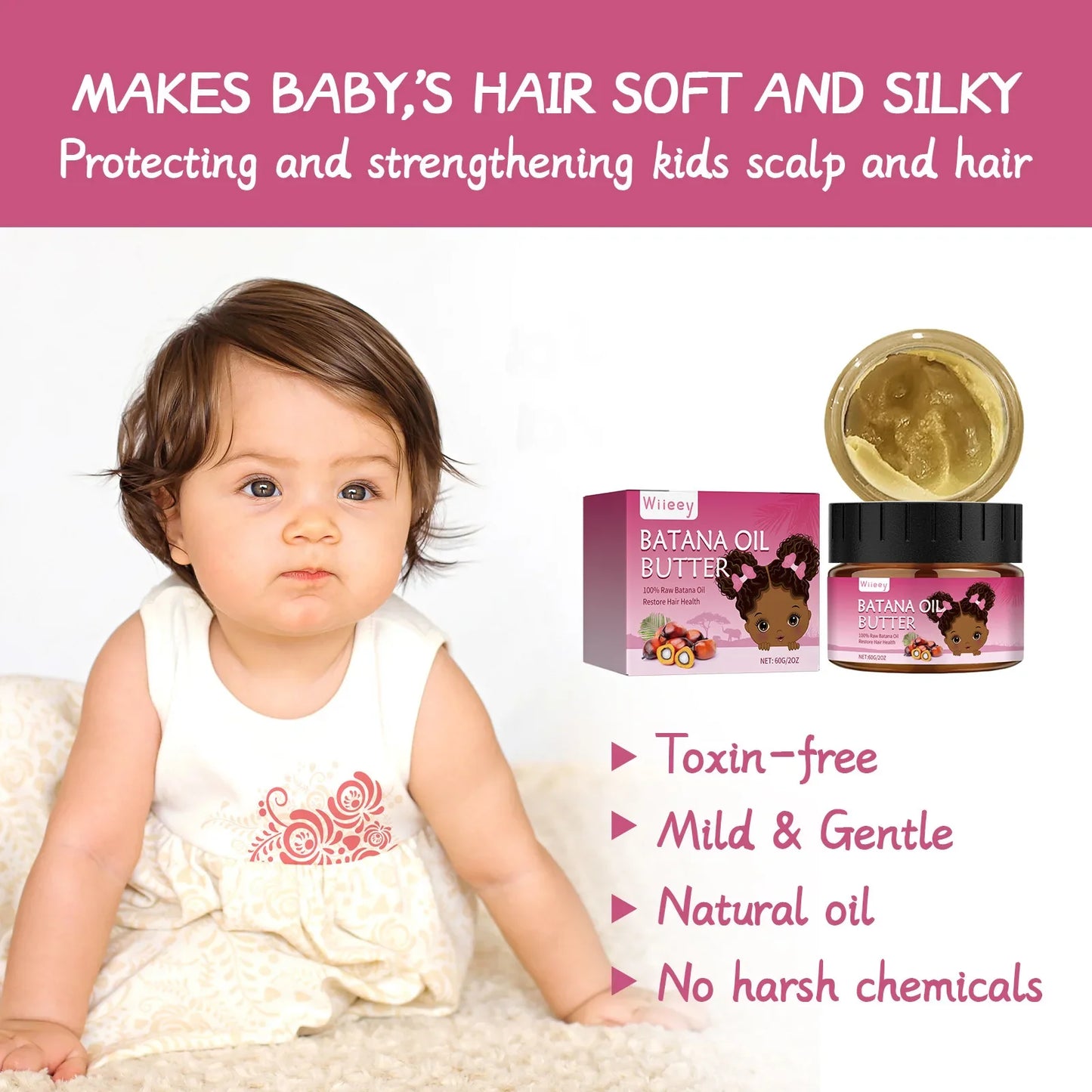 Wiieey Batana Hair Oil for Kids – Curl & Scalp Serum 60g