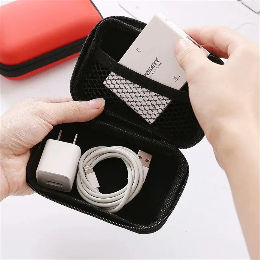 Portable EVA Zipper Bag for Cables, Charger & USB Travel Case