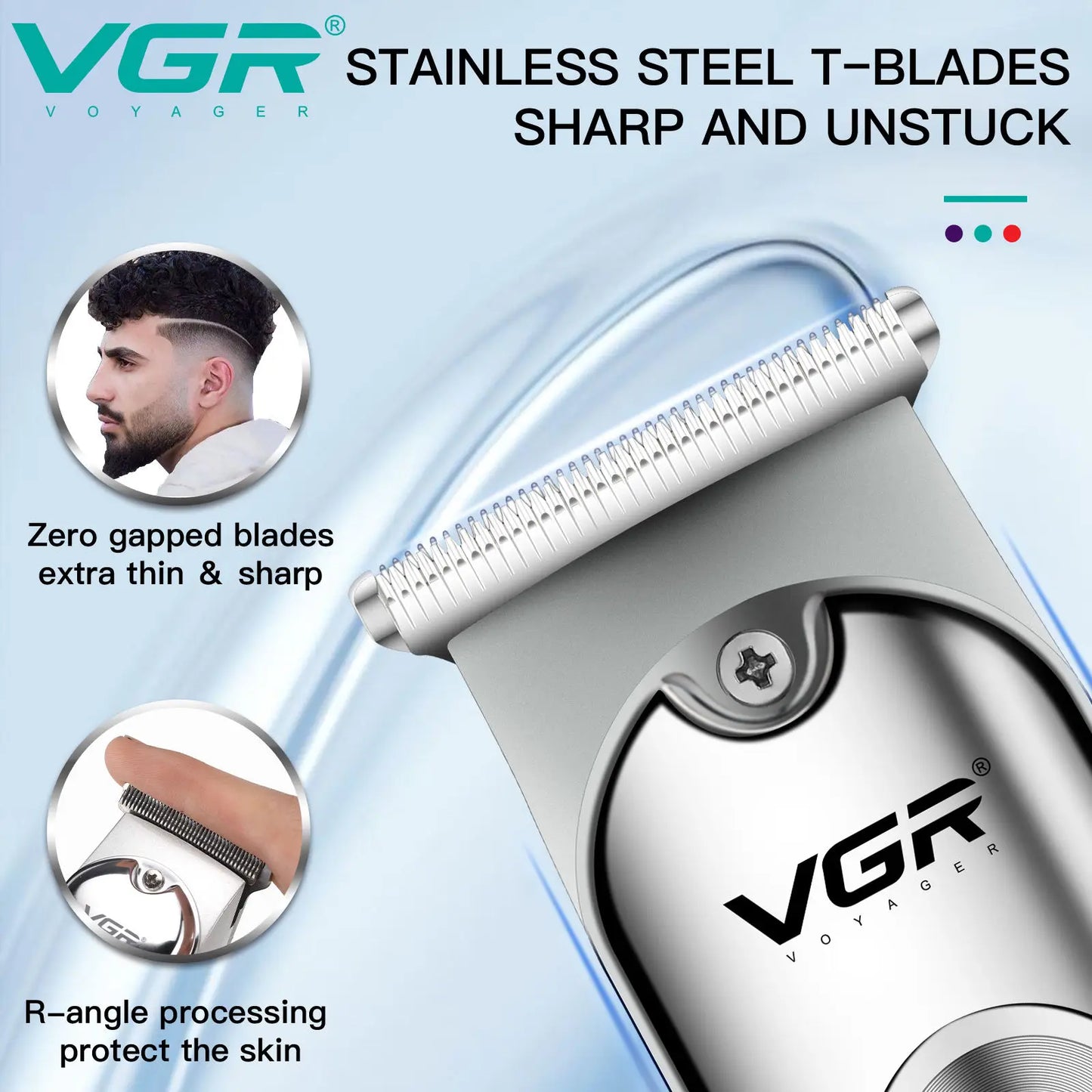 VGR 071 T-blade cutting machine barber rechargeable professional hair clipper trimmer for men cordless Peaceful Pleasures Health and Wellness