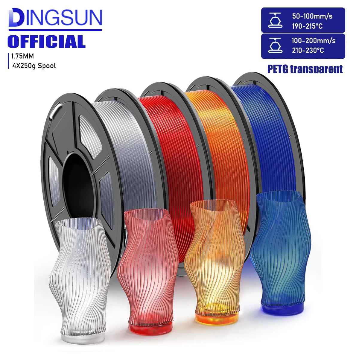 PETG Filament 1.75mm Transparent | High Precision 3D Printer Spool