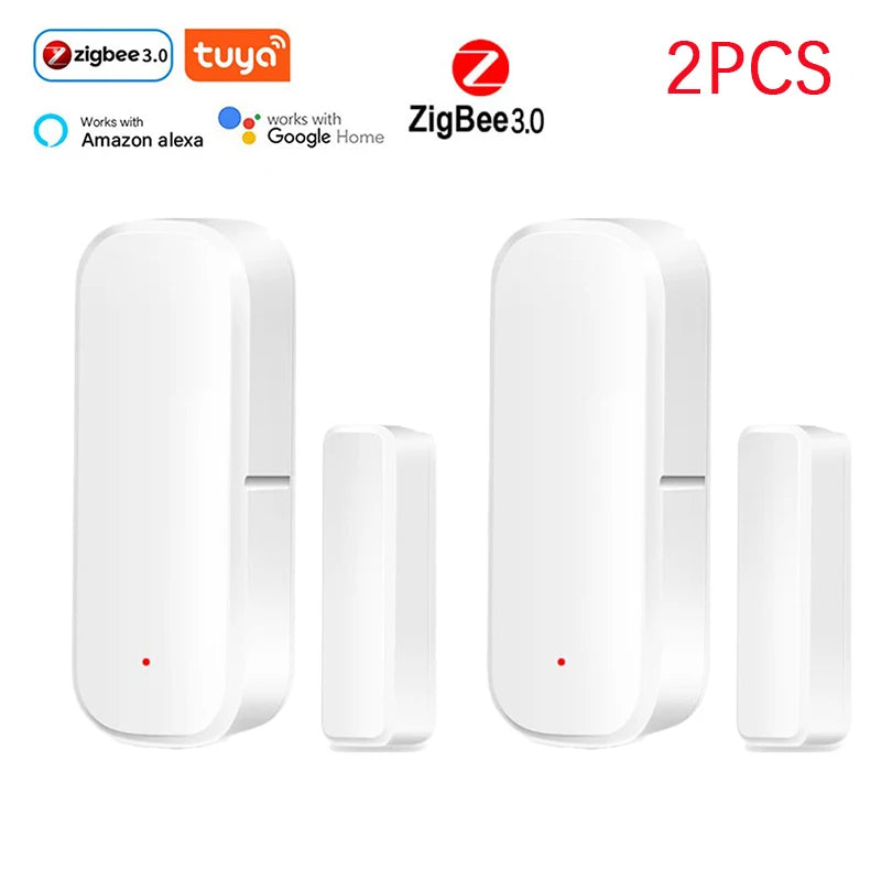 Tuya Zigbee Door Window Sensor Wireless Door Open Closed Detector Smart Home Alarm Security Protection for Home Assistant Peaceful Pleasures Health and Wellness 2pcs